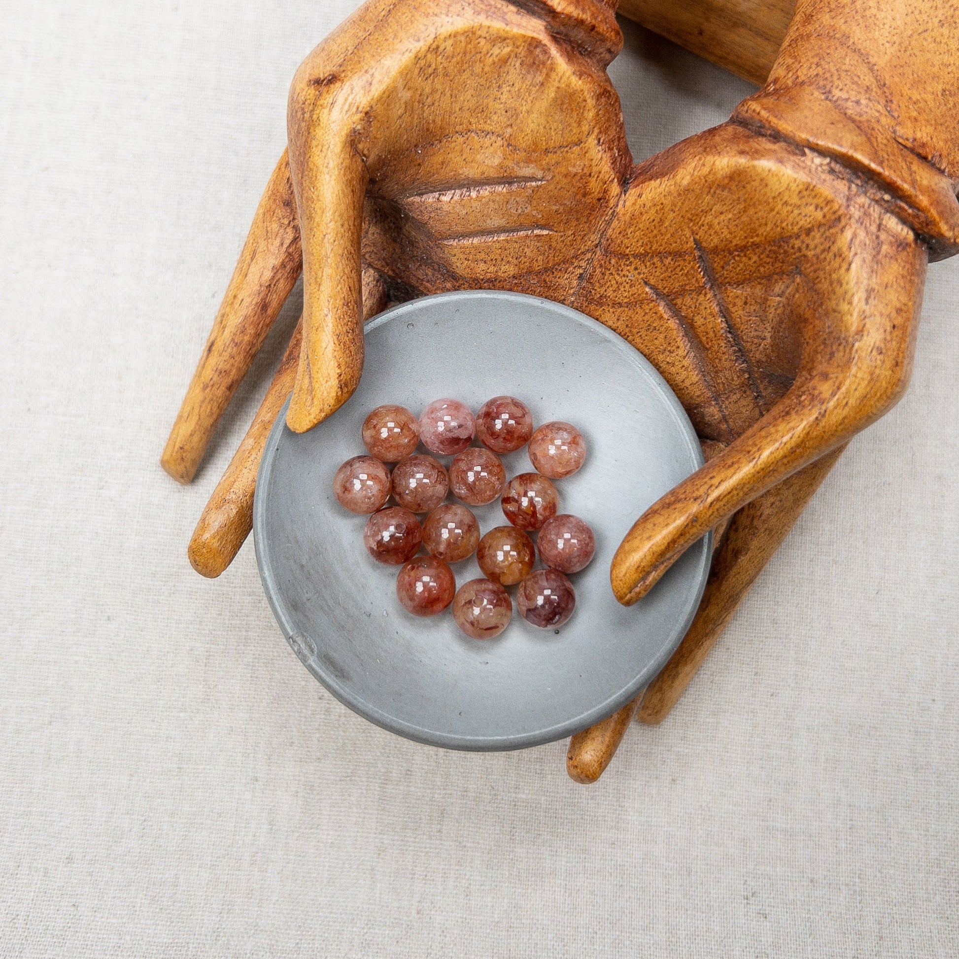 Himalayan Red Azeztulite 8mm Round Bead - 1 pc.