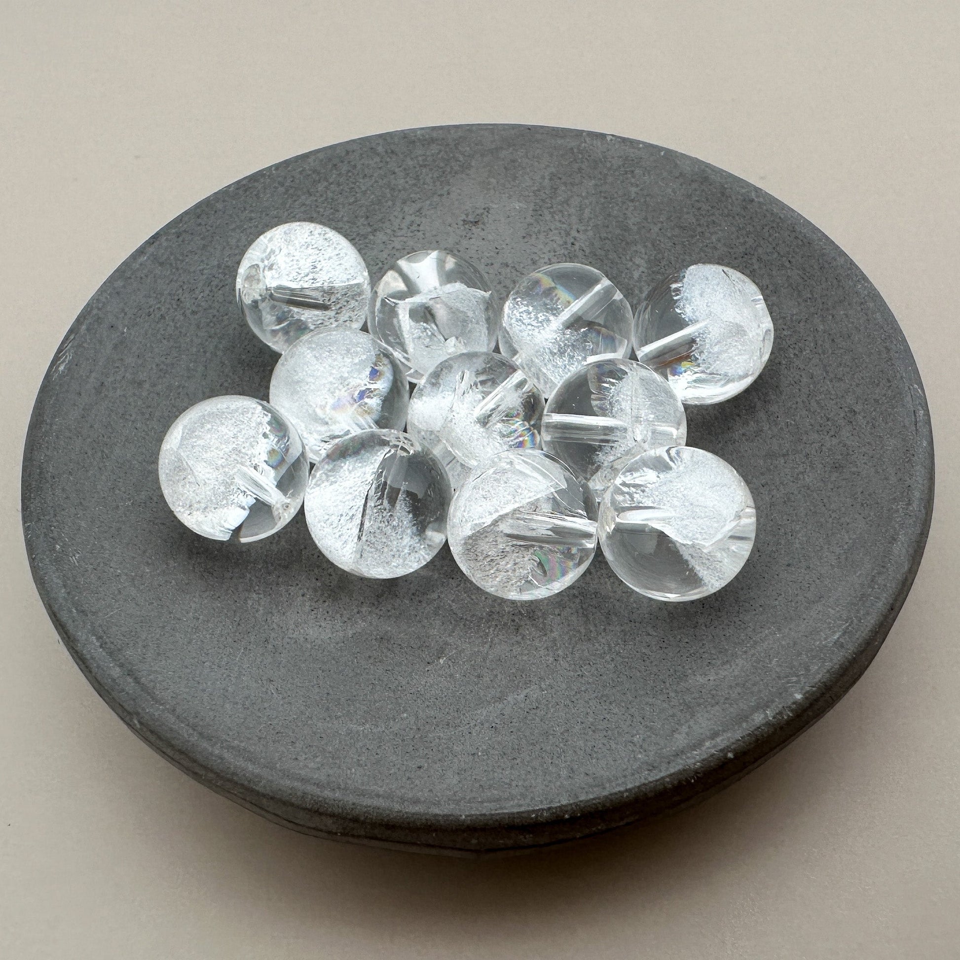 Ice Crystal Quartz 10mm Round Bead - 1 pc. (P3106)-The Bead Gallery Honolulu