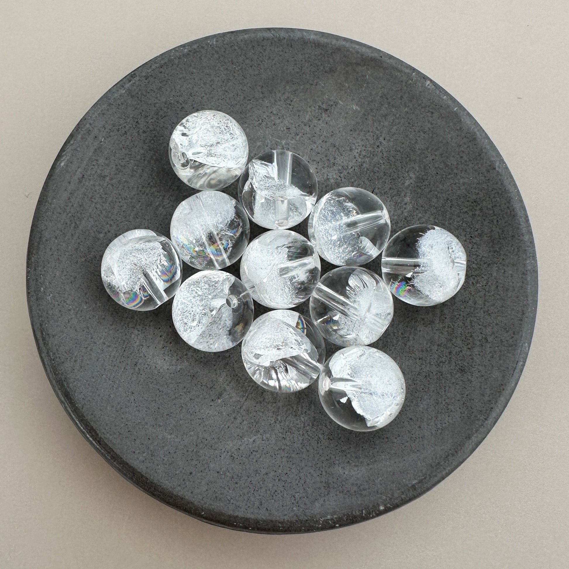 Ice Crystal Quartz 10mm Round Bead - 1 pc. (P3106)-The Bead Gallery Honolulu