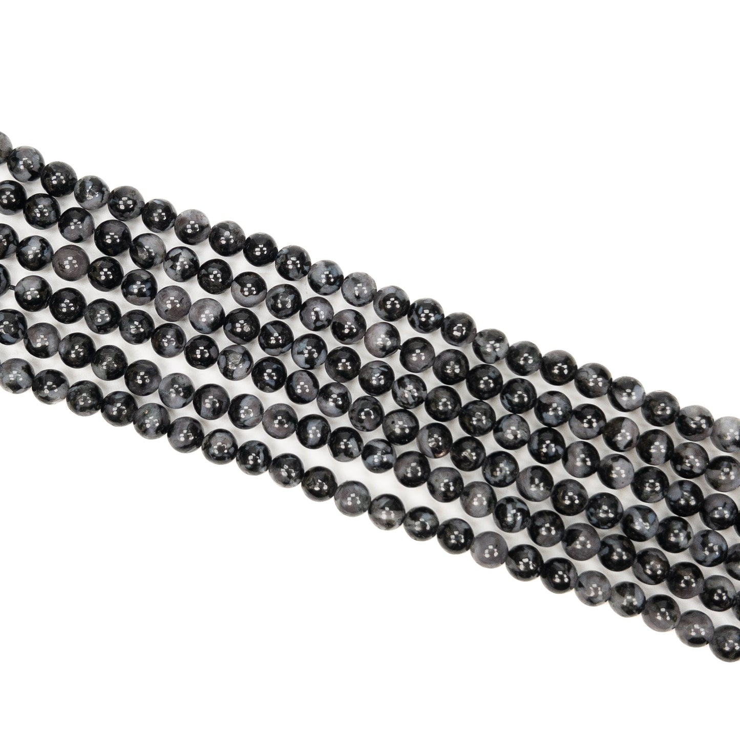 Indigo Gabbro 6mm Round Bead - 7.5" Strand