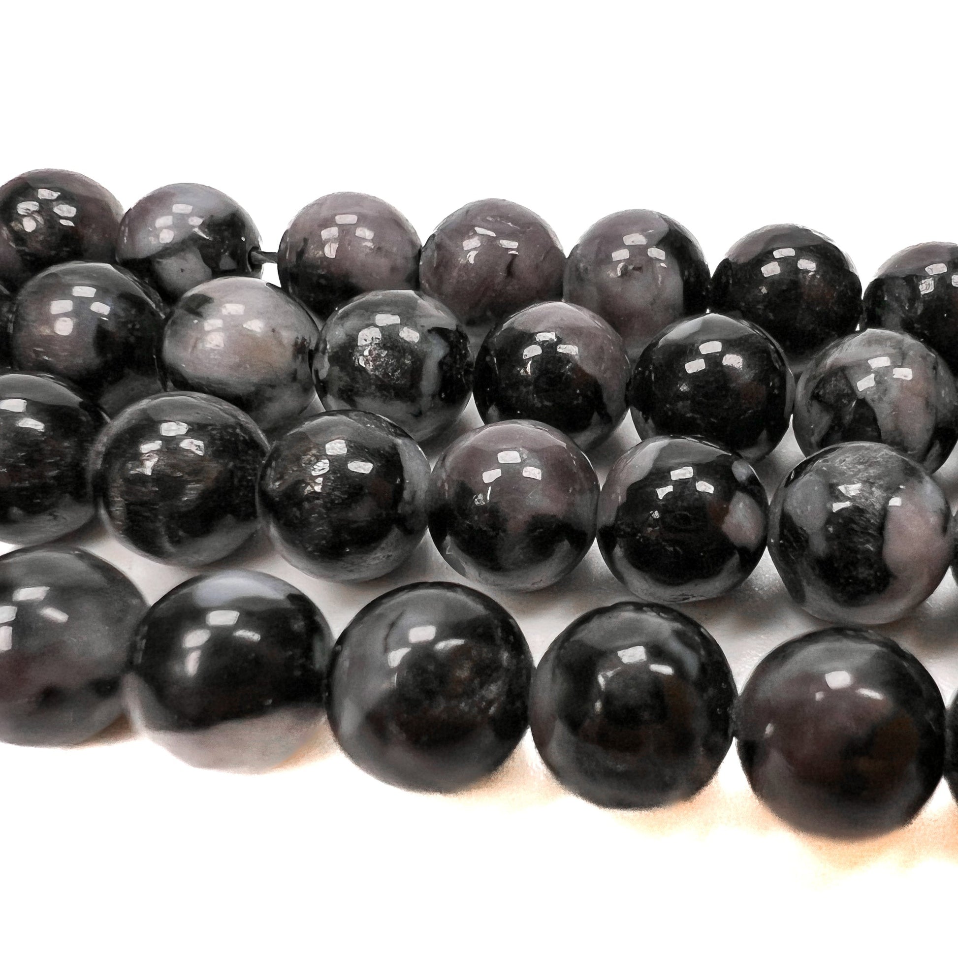 Indigo Gabbro 6mm Round Bead - 7.5" Strand