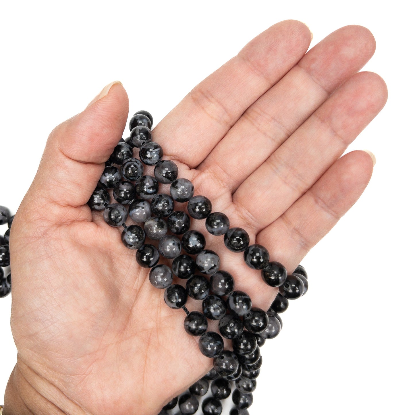 Indigo Gabbro 8mm Round Bead - 7.5" Strand