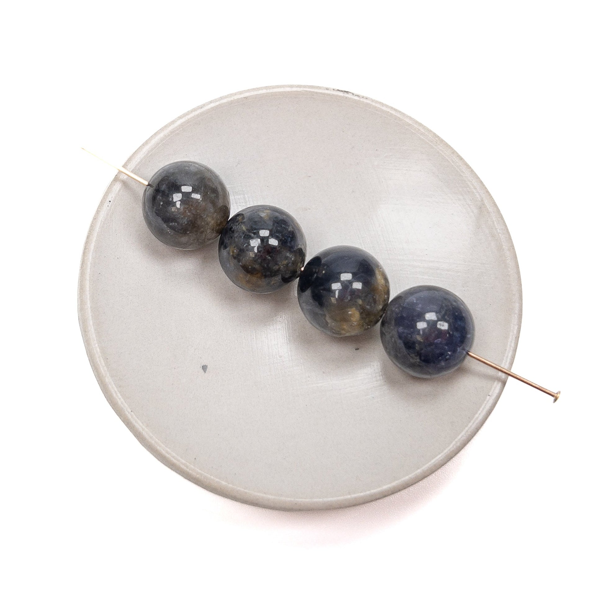 Iolite 13.5mm Round Bead - 1 pc.