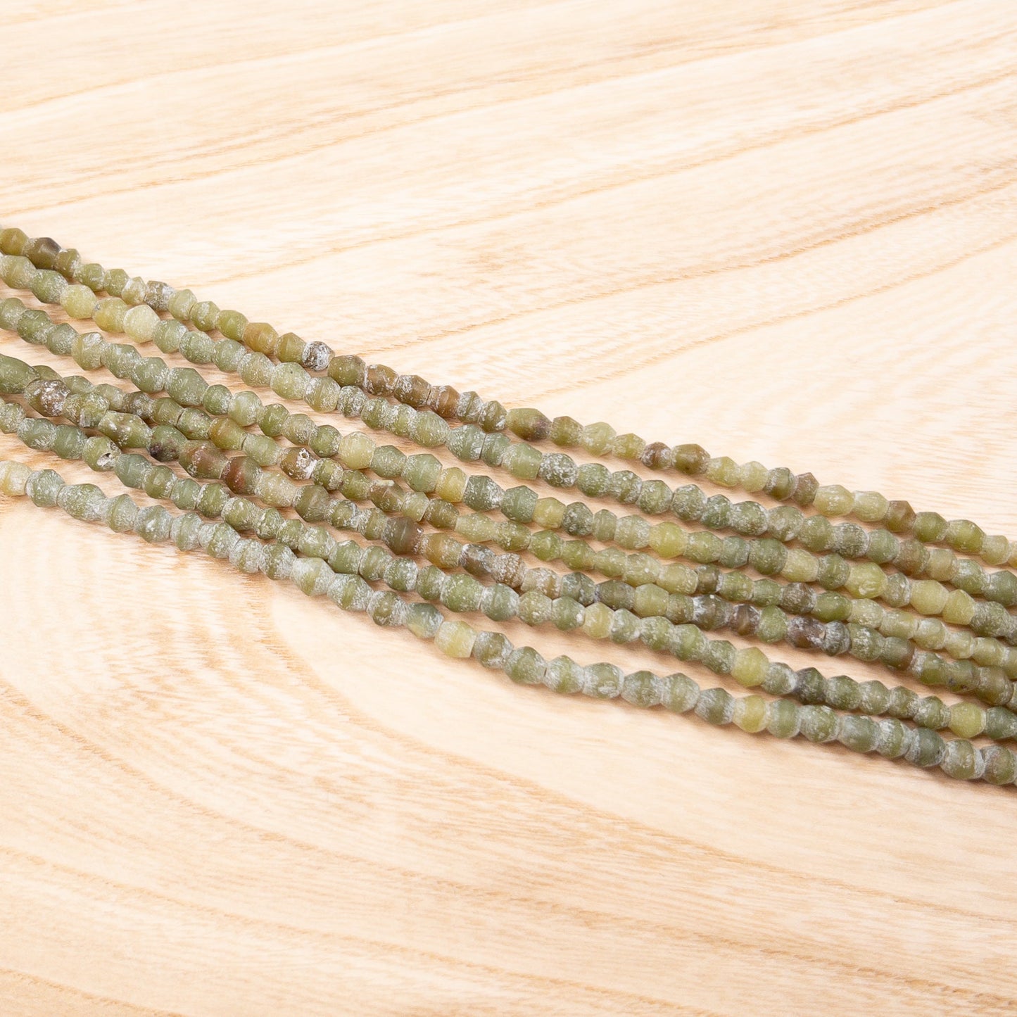 Jade 3-5mm Tumbled Matte Bead - 7.5" Strand