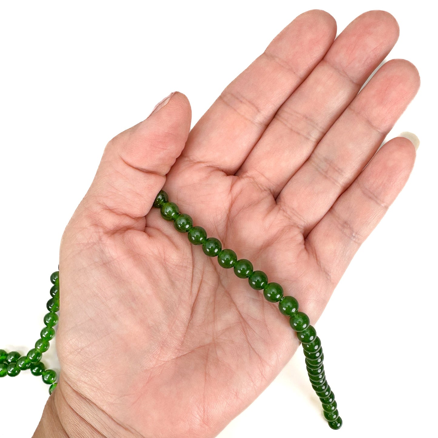 Jade (Taiwan) 6mm Smooth Round Bead - 7.25" Strand (GEM2285)