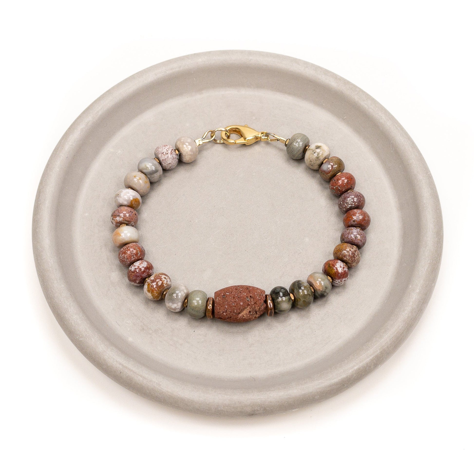 Yang Collection: Jasper & Red Lava Bracelet Kit