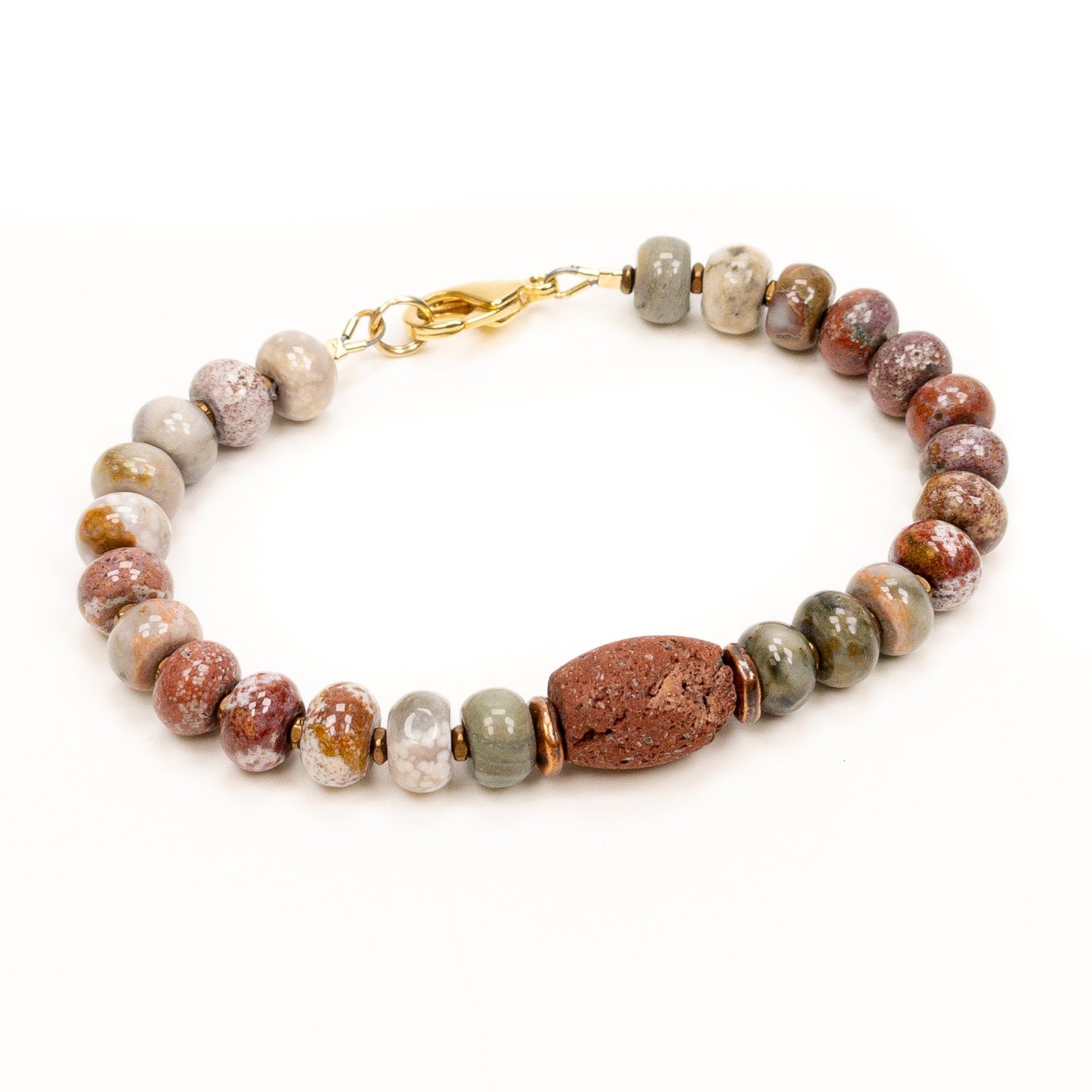 Yang Collection: Jasper & Red Lava Bracelet Kit