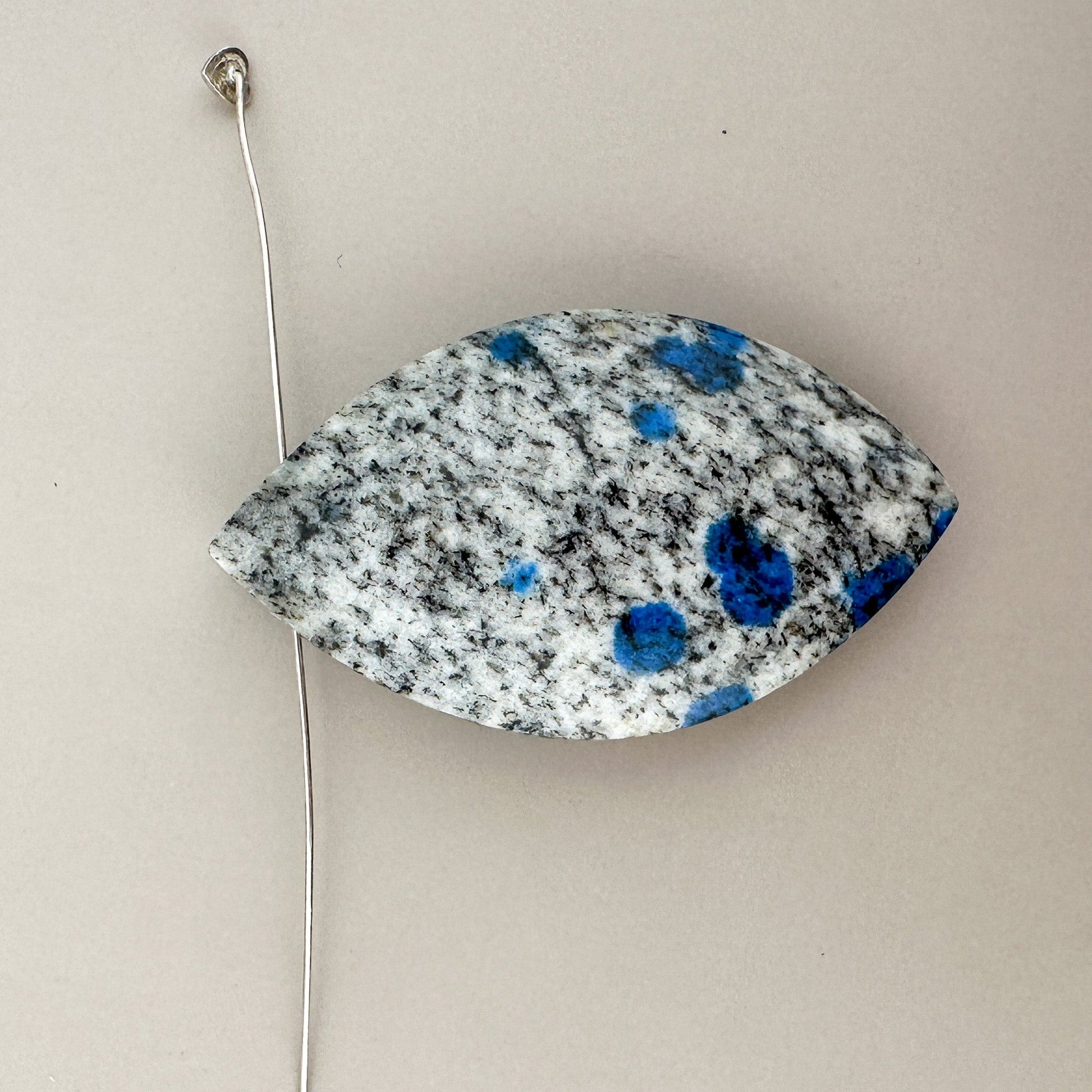 k2 granite; large; smooth; leaf; tip-drilled; focal; pendant-The Bead Gallery Honolulu