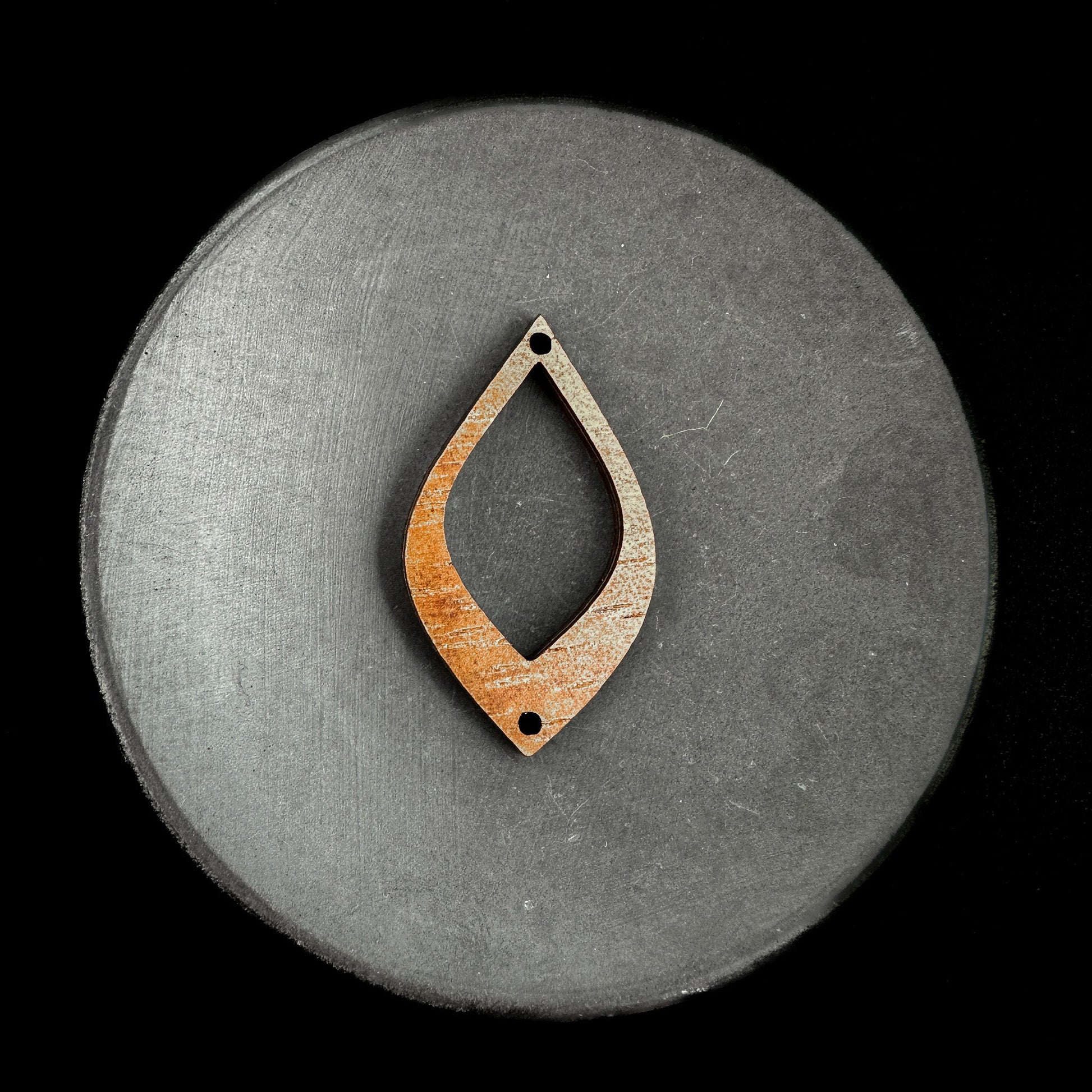 Koa Flame Frame Charm - 1 pc. (P3208)-The Bead Gallery Honolulu