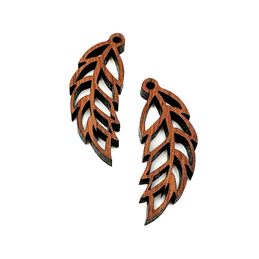 Koa Leaf Wood Charm (2 Quantity Options)-The Bead Gallery Honolulu