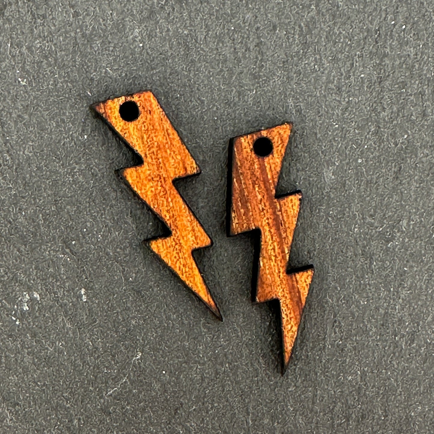 Koa Lightning Bolt Wood Charm (P3271)