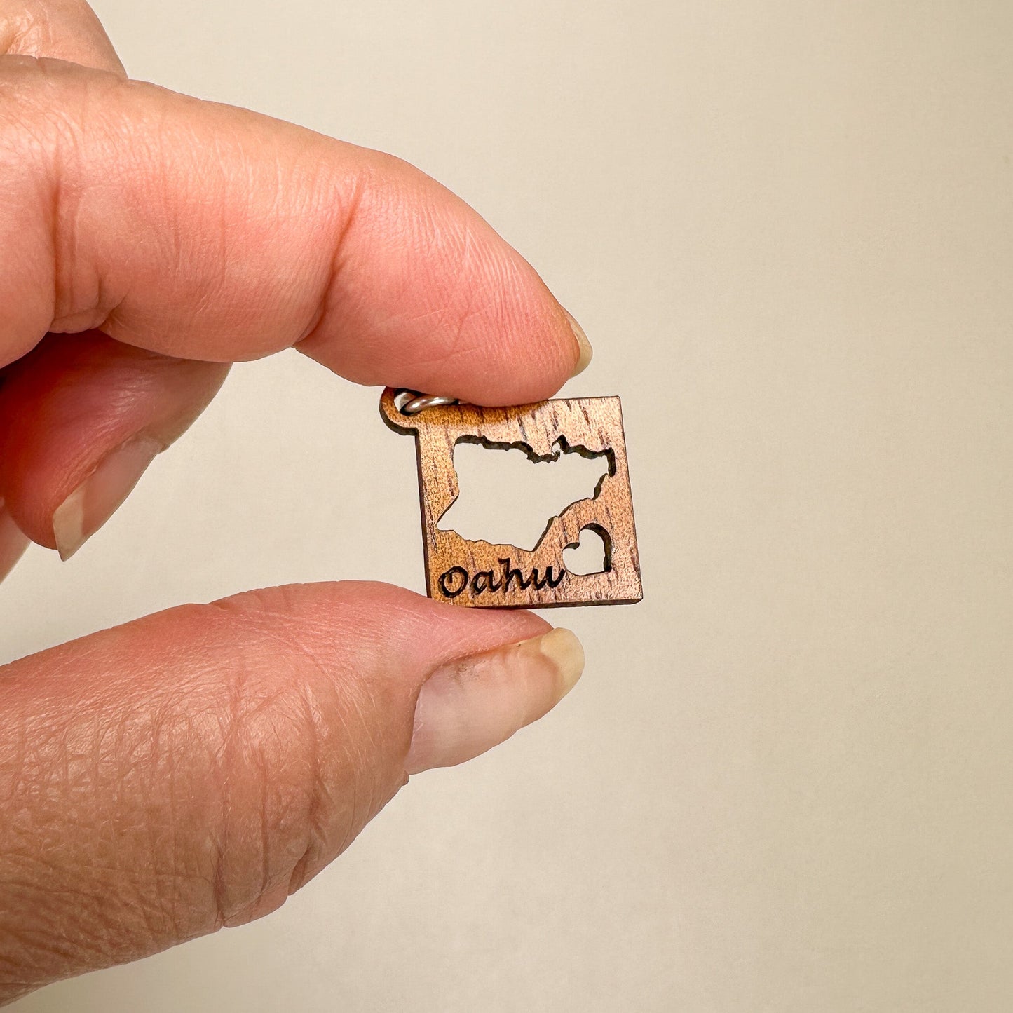 Koa Oahu Island Charm (P1082)-The Bead Gallery Honolulu