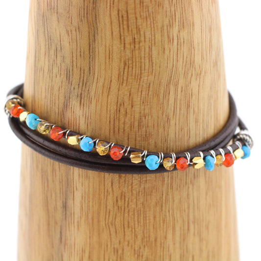 Kualoa Cowgirl Bracelet Kit - Carnelian / Turquoise / Citrine-The Bead Gallery Honolulu