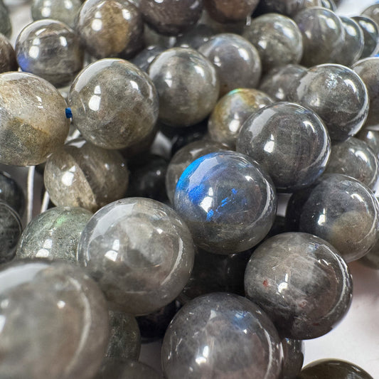 Labradorite 10mm Smooth Round Bead - 7.75" Strand (GEM2345)-The Bead Gallery Honolulu