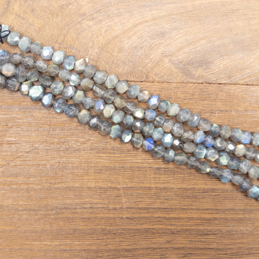 Labradorite Small Simple-Cut Nugget Bead - 8" Strand