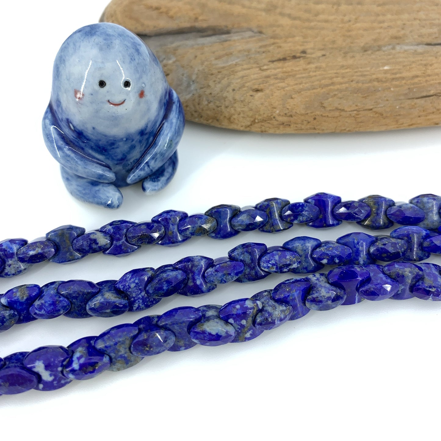 Lapis Lazuli 10mm Bowtie Bead - 8" Strand