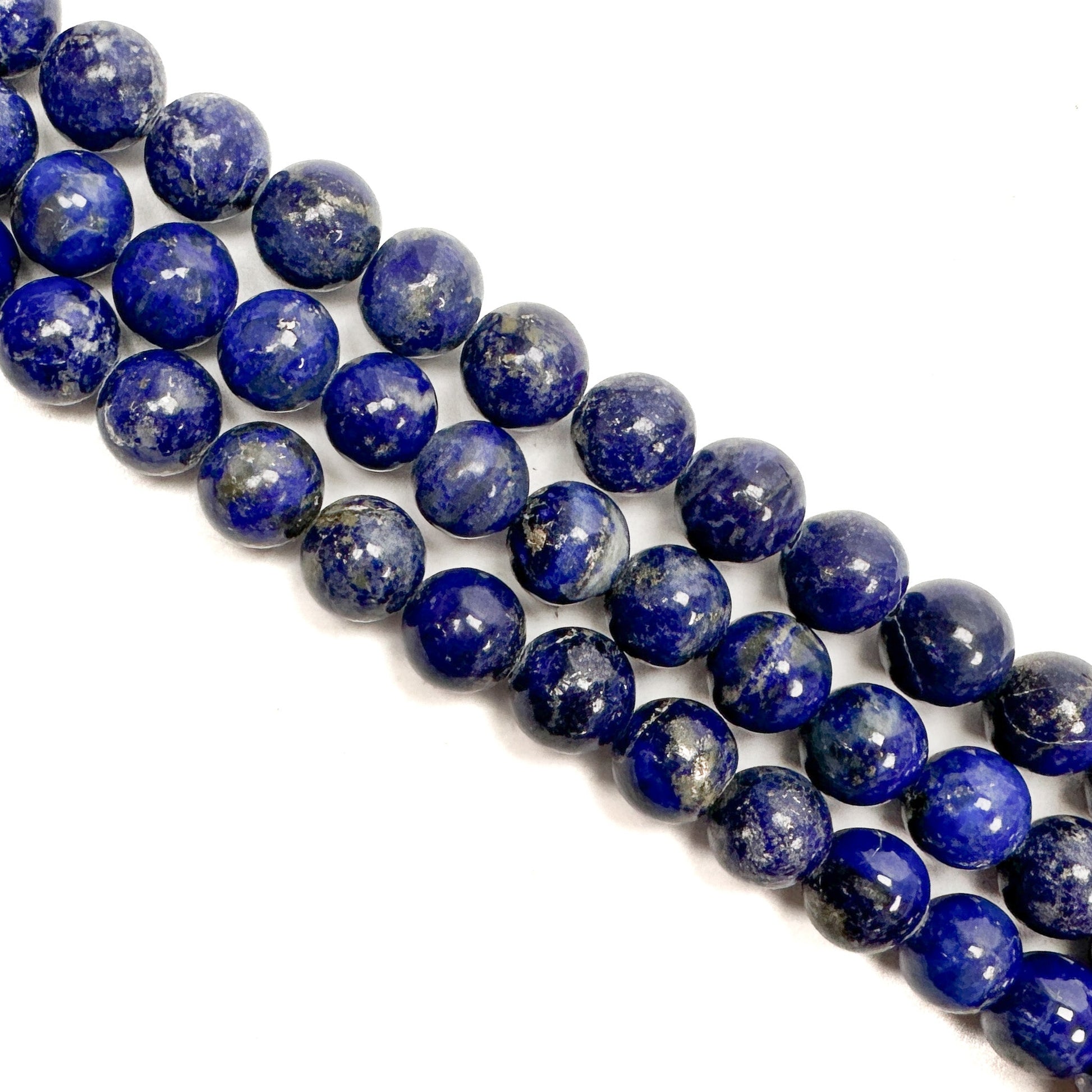 Lapis Lazuli 10mm Smooth Round Bead - 7.75" Strand-The Bead Gallery Honolulu