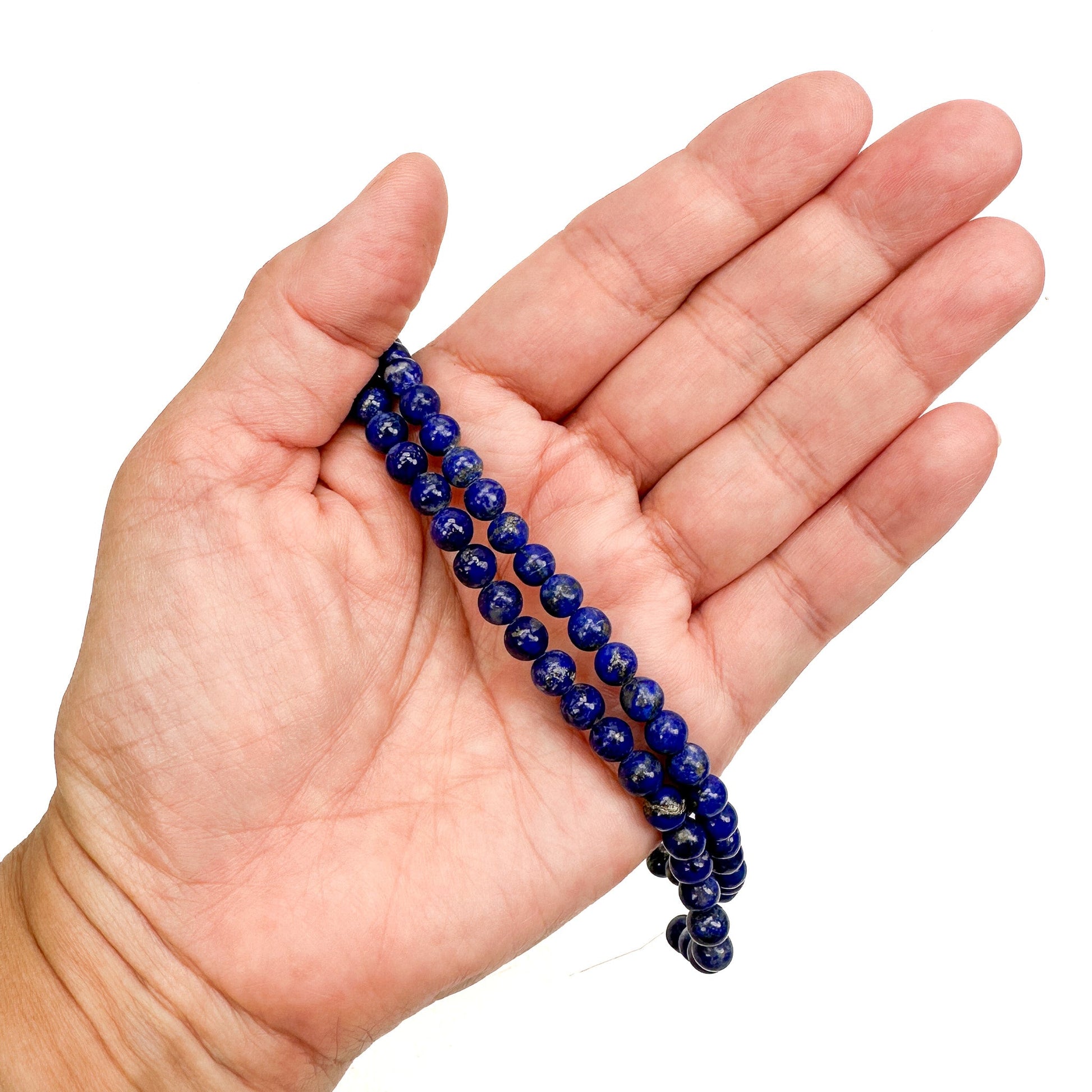 Lapis Lazuli 4mm Smooth Round Bead - 15" Strand-The Bead Gallery Honolulu