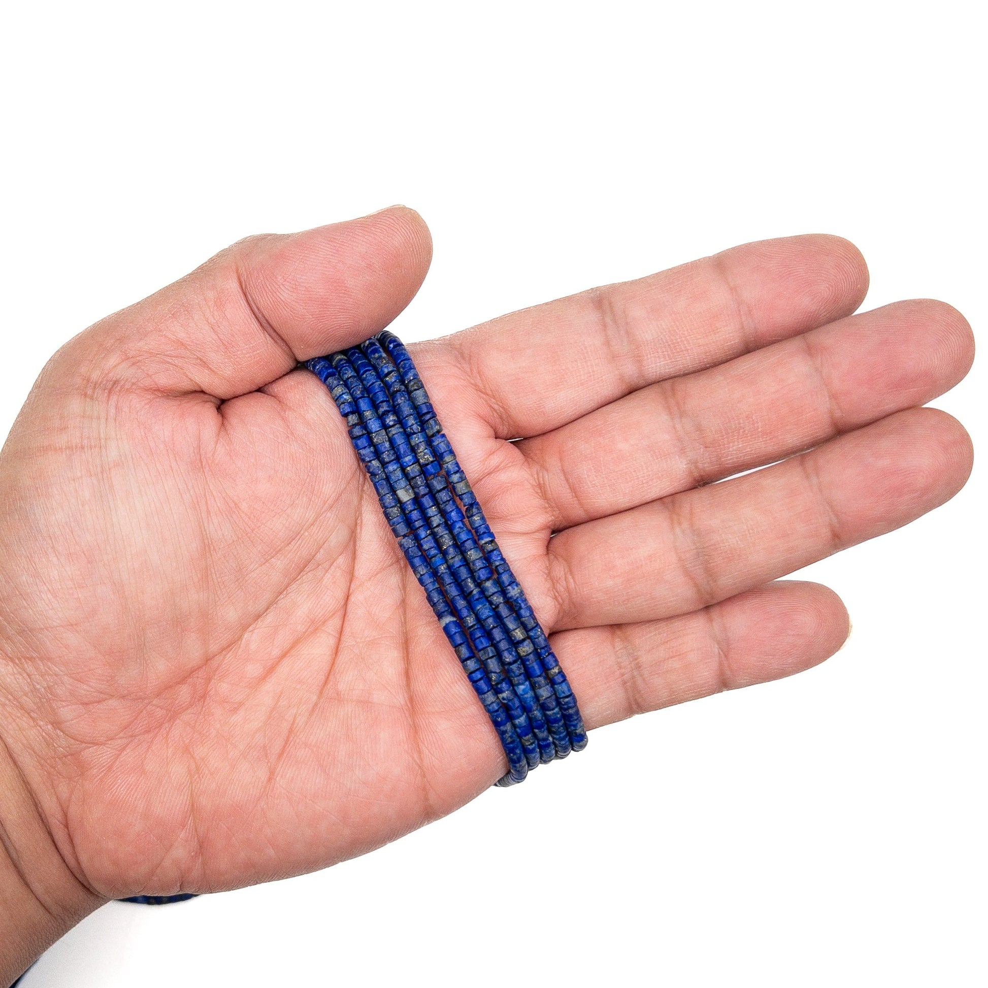 Lapis Semi-Matte Rustic 3mm Heishi Bead - 7.5" Strand