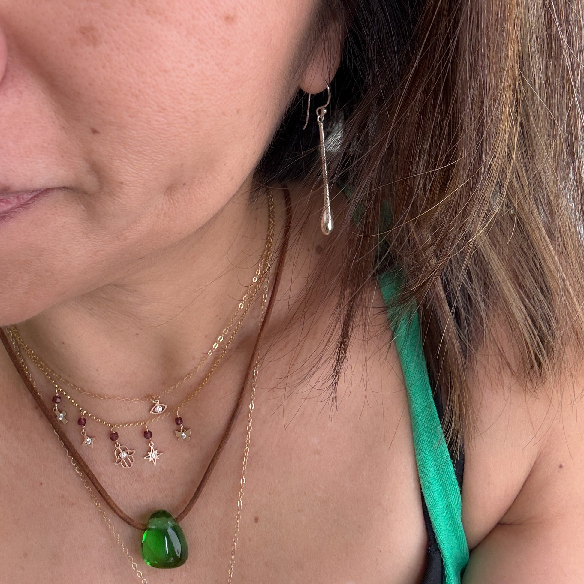 Large 45mm Raindrop Earrings - Bali Silver (2 pcs/J330)-The Bead Gallery Honolulu