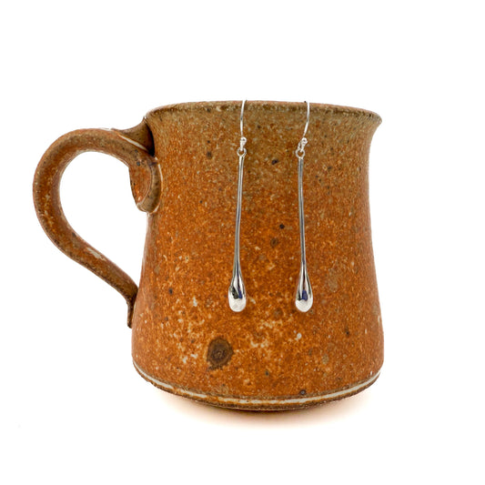 Large 45mm Raindrop Earrings - Bali Silver (2 pcs/J330)-The Bead Gallery Honolulu