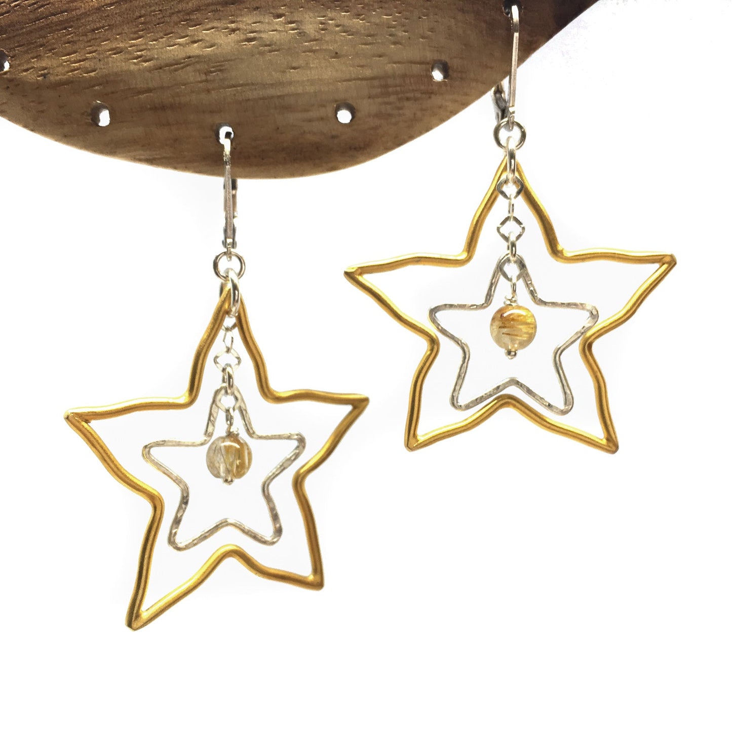 Large Star Link - Gold Plated Sterling Silver