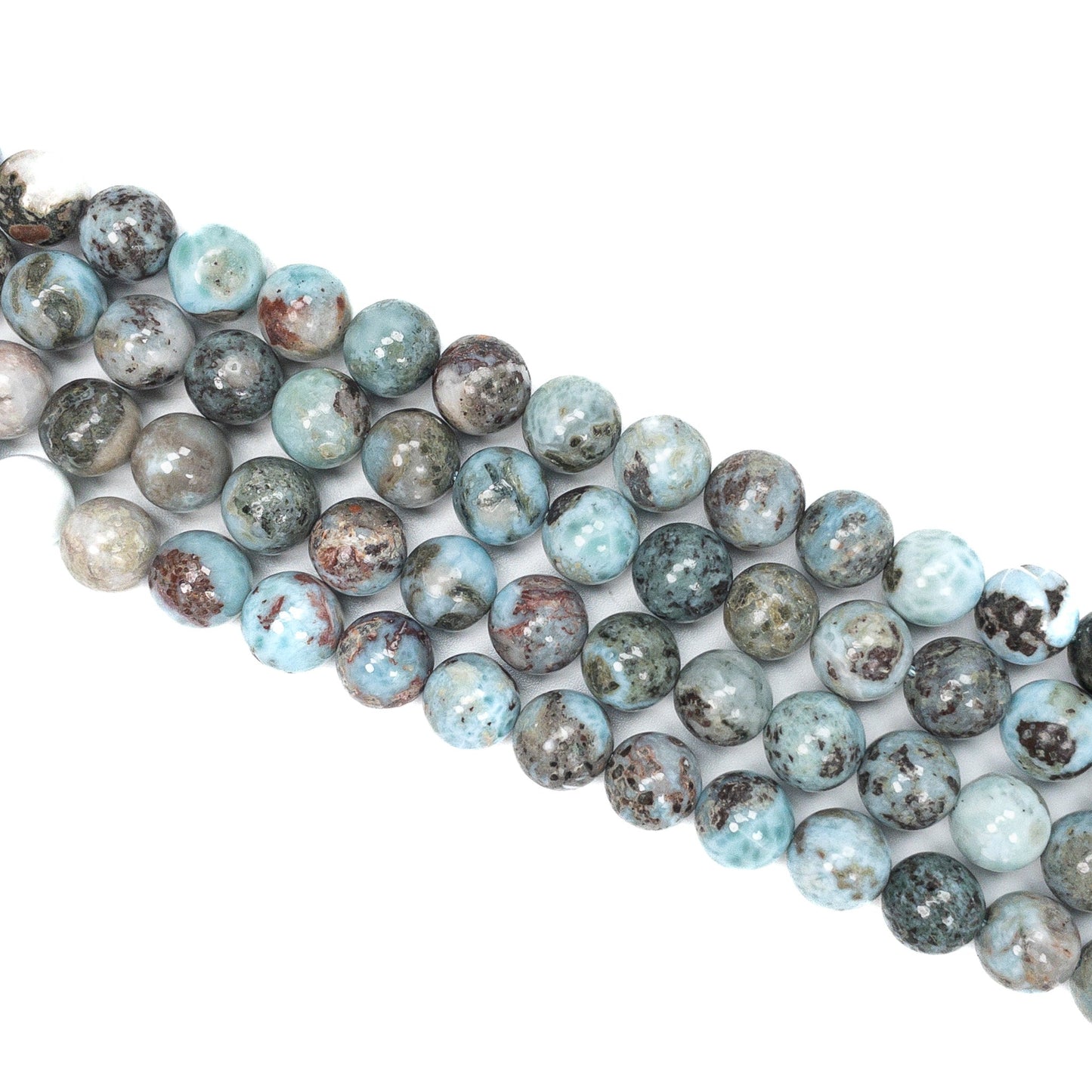 Larimar 10mm Round Bead - 7.5" Strand