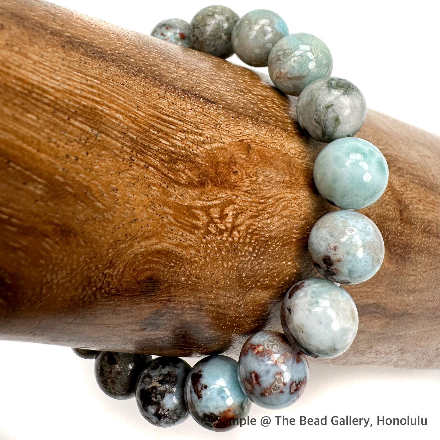 Larimar 10mm Round Bead - 7.5" Strand-The Bead Gallery Honolulu