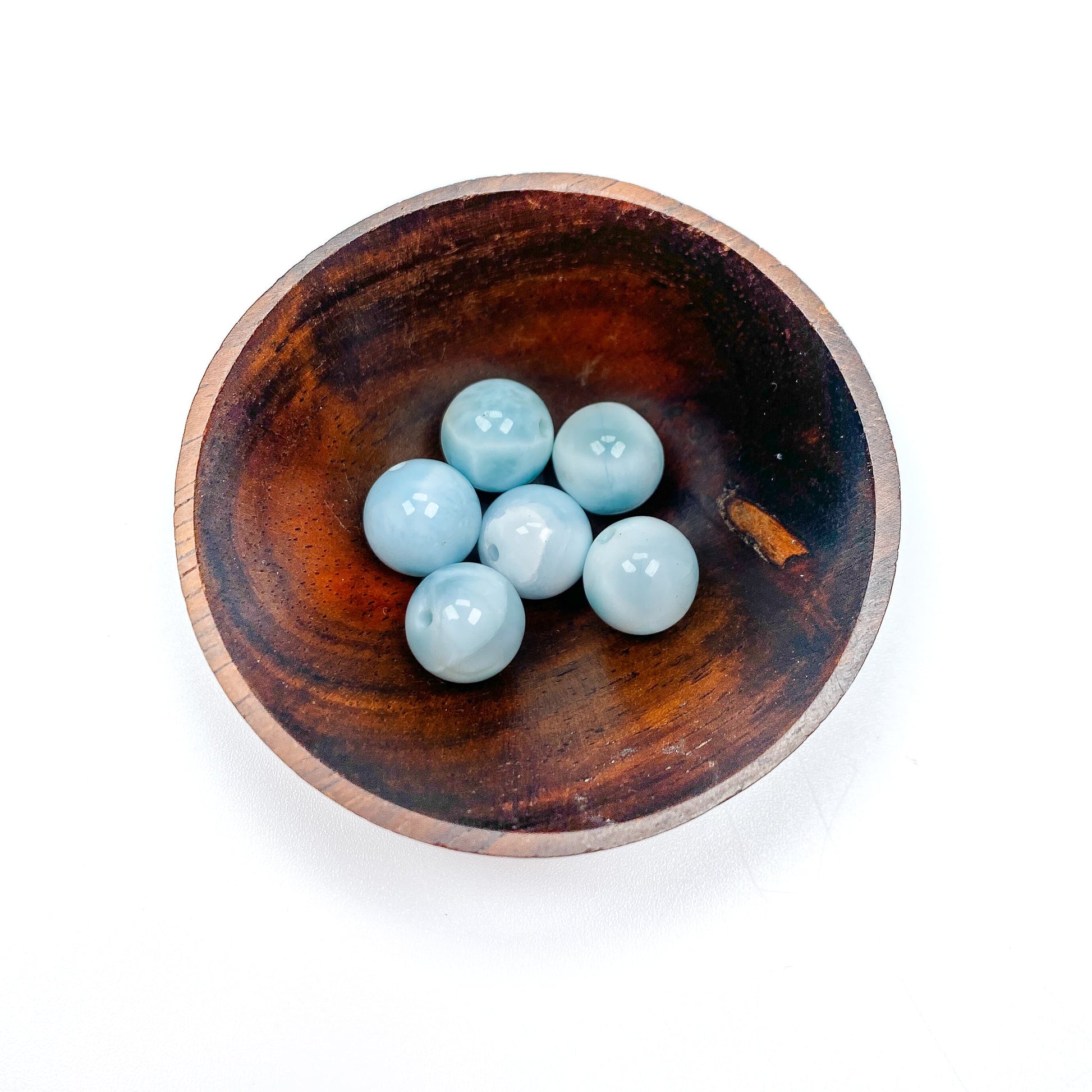 Larimar 10mm Smooth Round Bead - 1 pc.