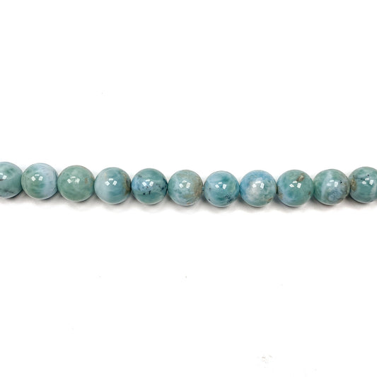 Larimar 12mm Round Bead - 7.5" Strand