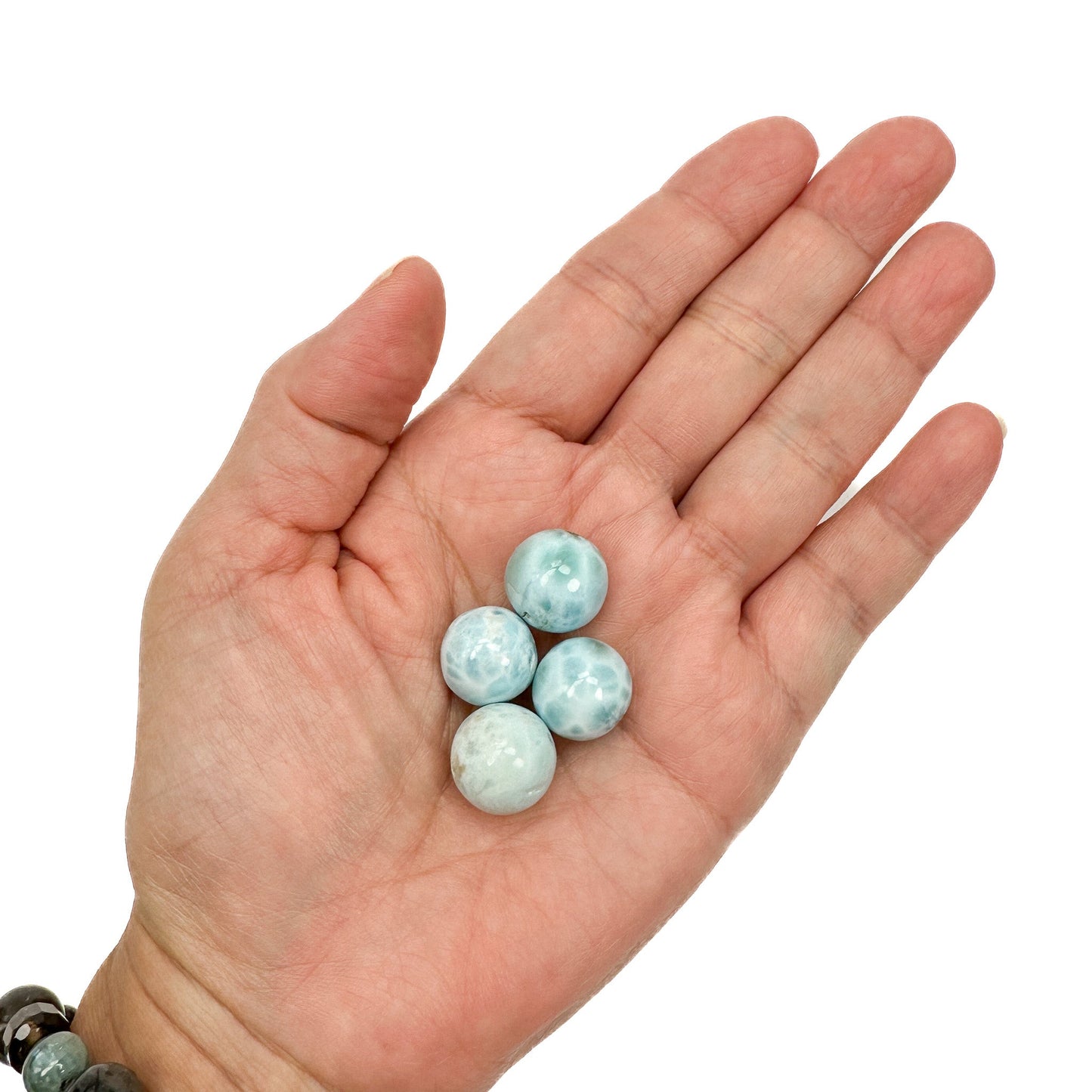 Larimar 14mm Round Bead - 1 pc.-The Bead Gallery Honolulu