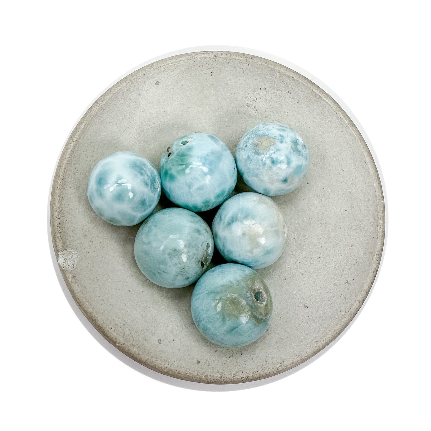 Larimar 14mm Round Bead - 1 pc.-The Bead Gallery Honolulu