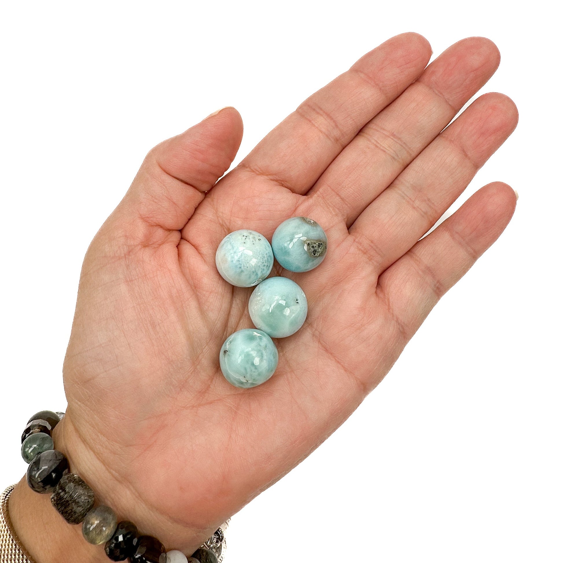 Larimar 16-17mm Round Bead - 1 pc.-The Bead Gallery Honolulu