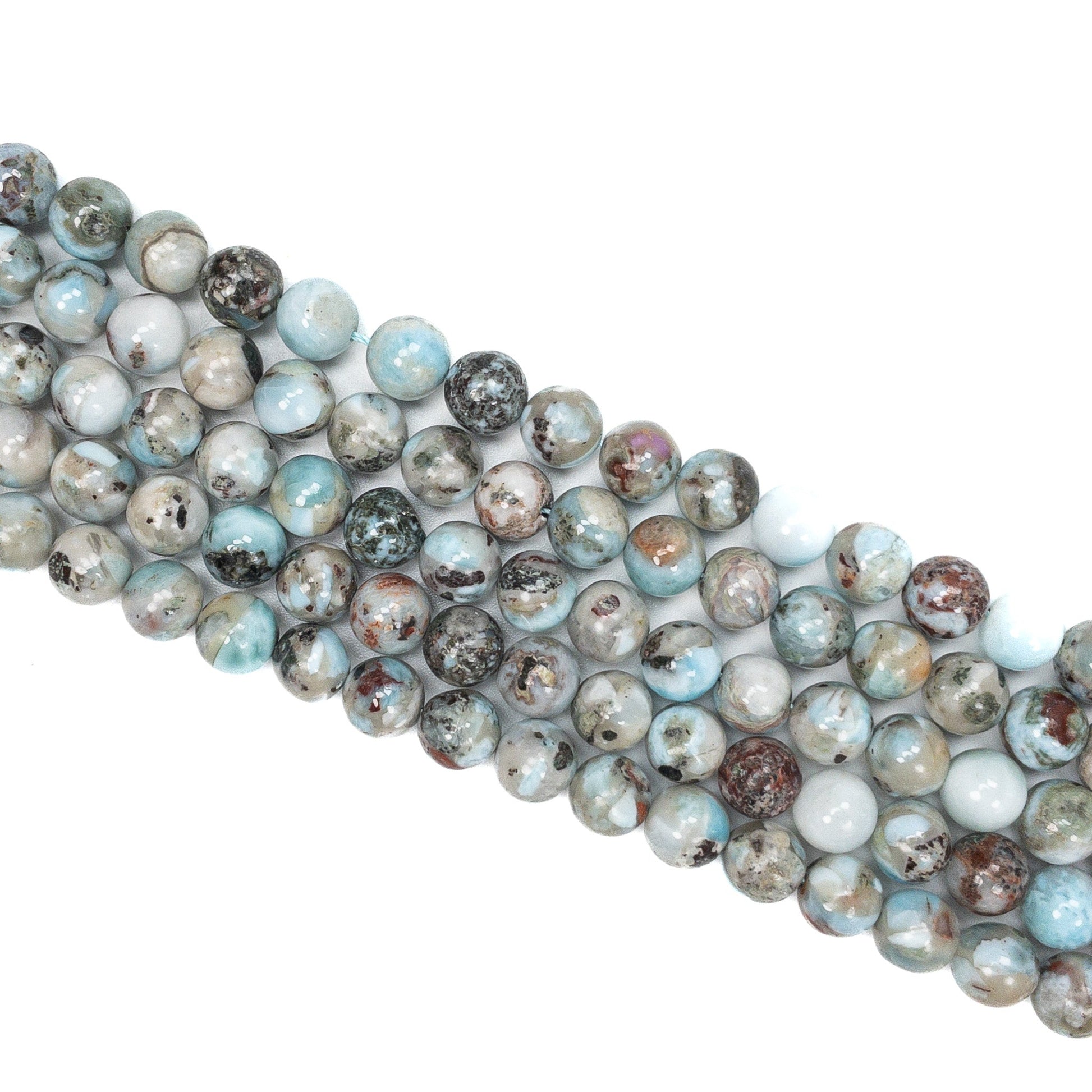 Larimar 8mm Round Bead - 7.5" Strand