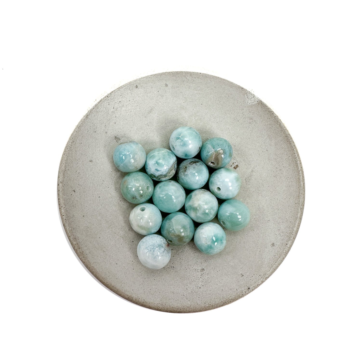 Larimar 8mm Smooth Round Bead - 1 pc.-The Bead Gallery Honolulu