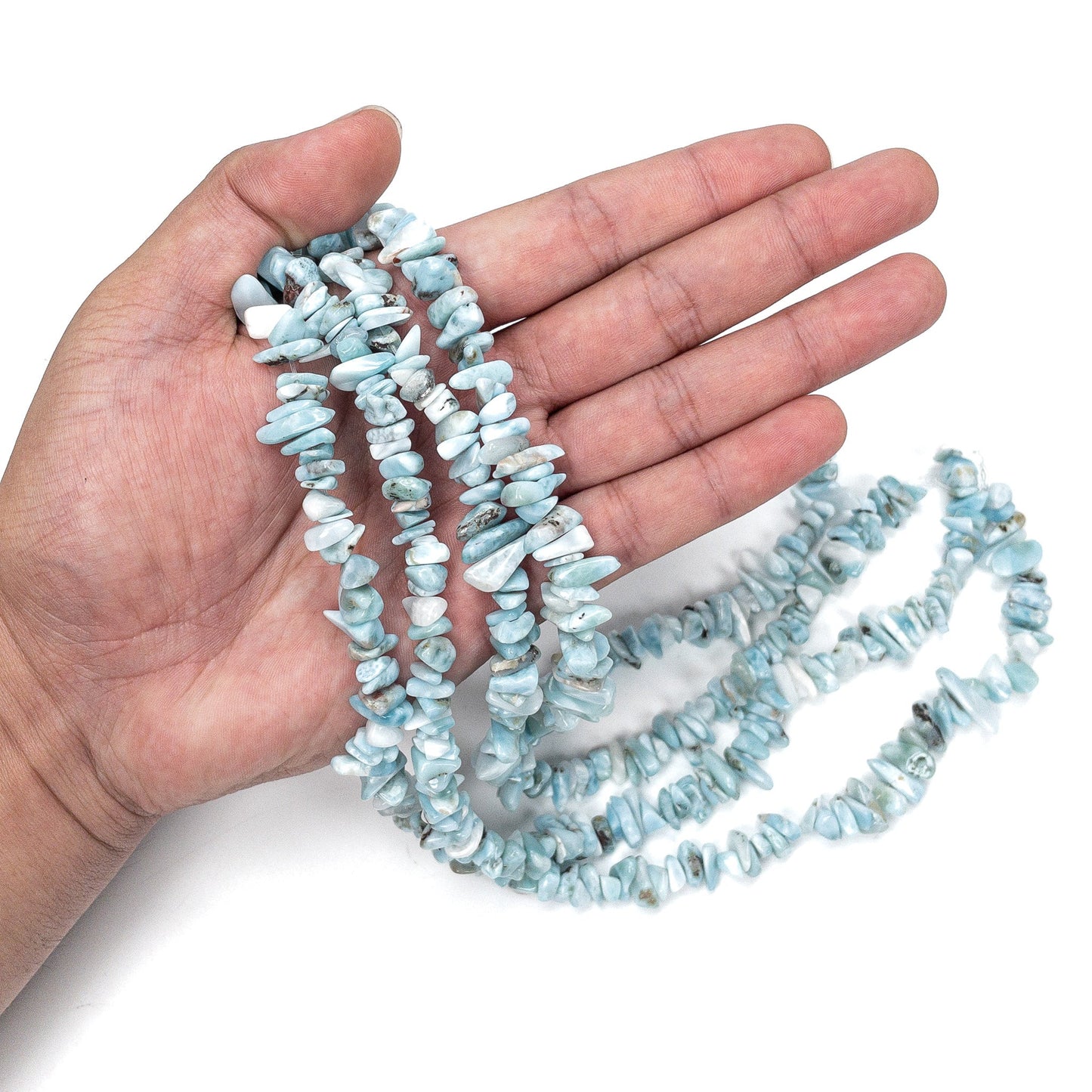 Larimar Medium Chip Bead - 7" Strand