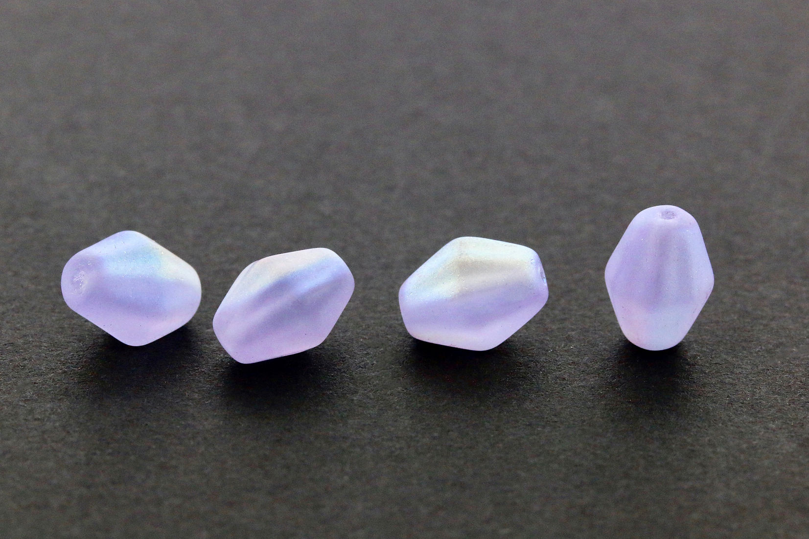 Lavender Matte AB 10x8.5mm Czech Glass Bicone Bead - 6" Strand-The Bead Gallery Honolulu