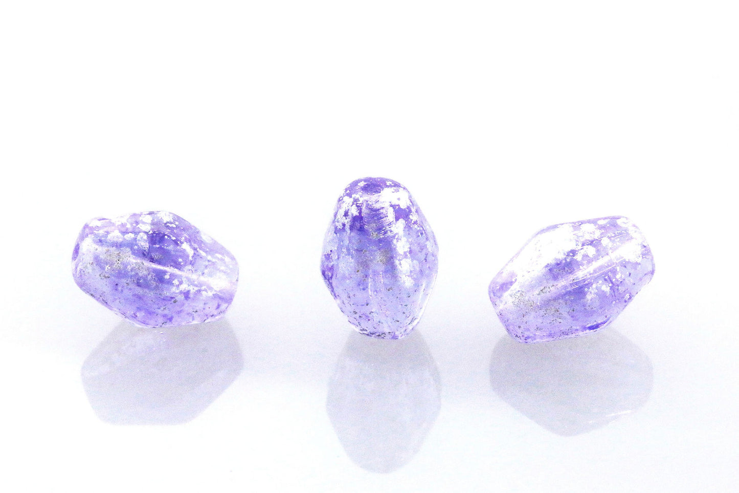 Lavendar Splash Czech Glass Bicone Bead Mix - 10 pcs.-The Bead Gallery Honolulu