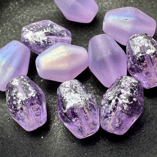 Lavender Splash Czech Glass Bicone Bead Mix - 10 pcs.-The Bead Gallery Honolulu