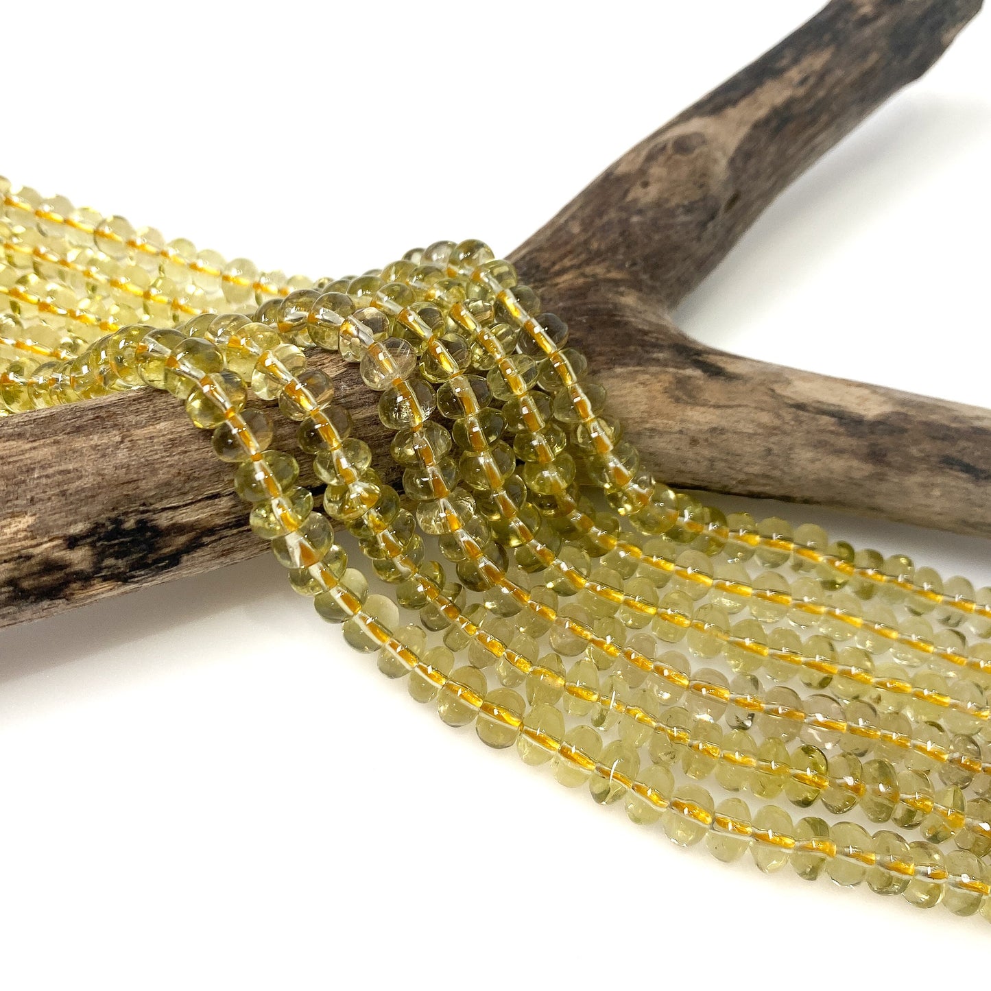 Lemon Quartz Strand - 6mm Smooth Rondelle