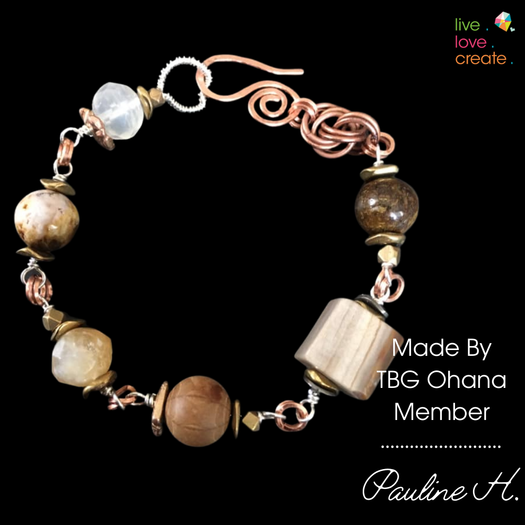 Limited Edition: Rustic Warm Gemstone and Wood Bead Mix - 21 pcs.