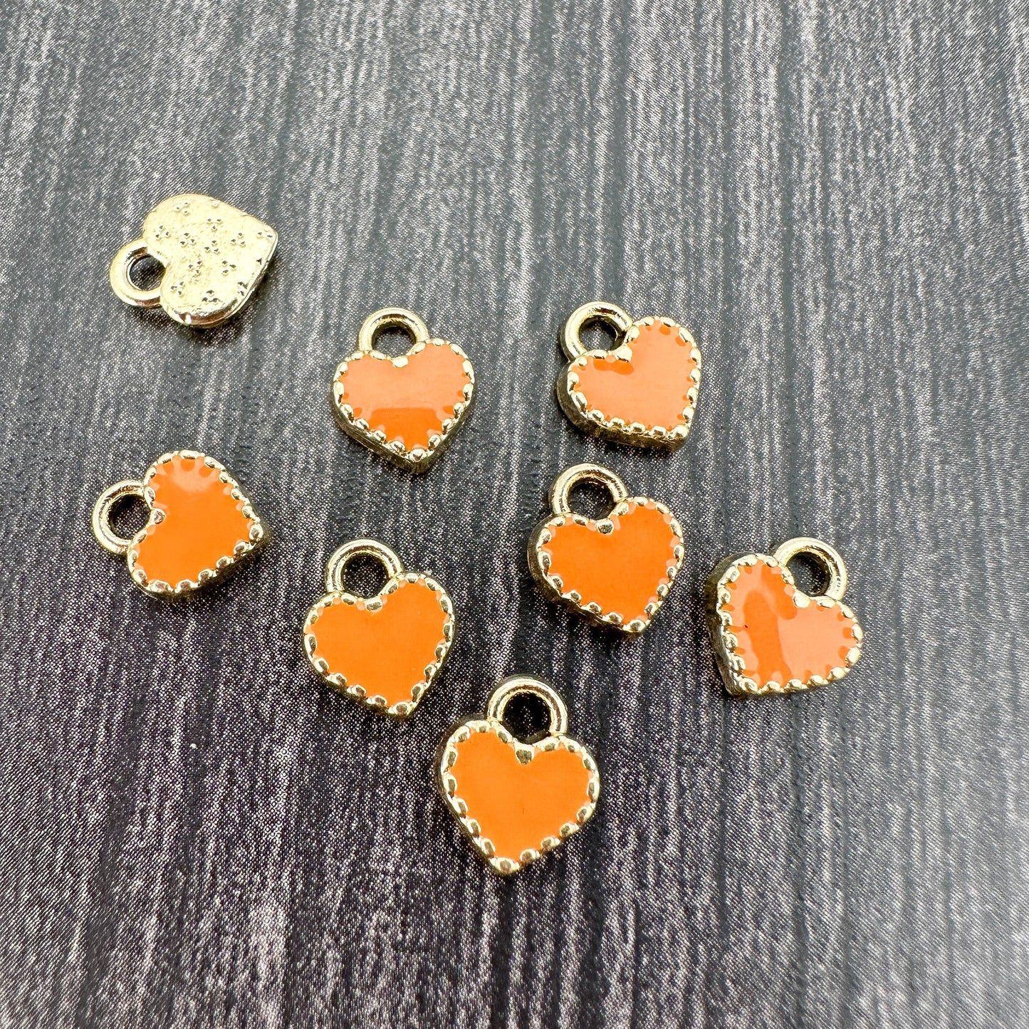 Little Heart 7x9mm Alloy Enamel Charm - 1 pc. (M1949)