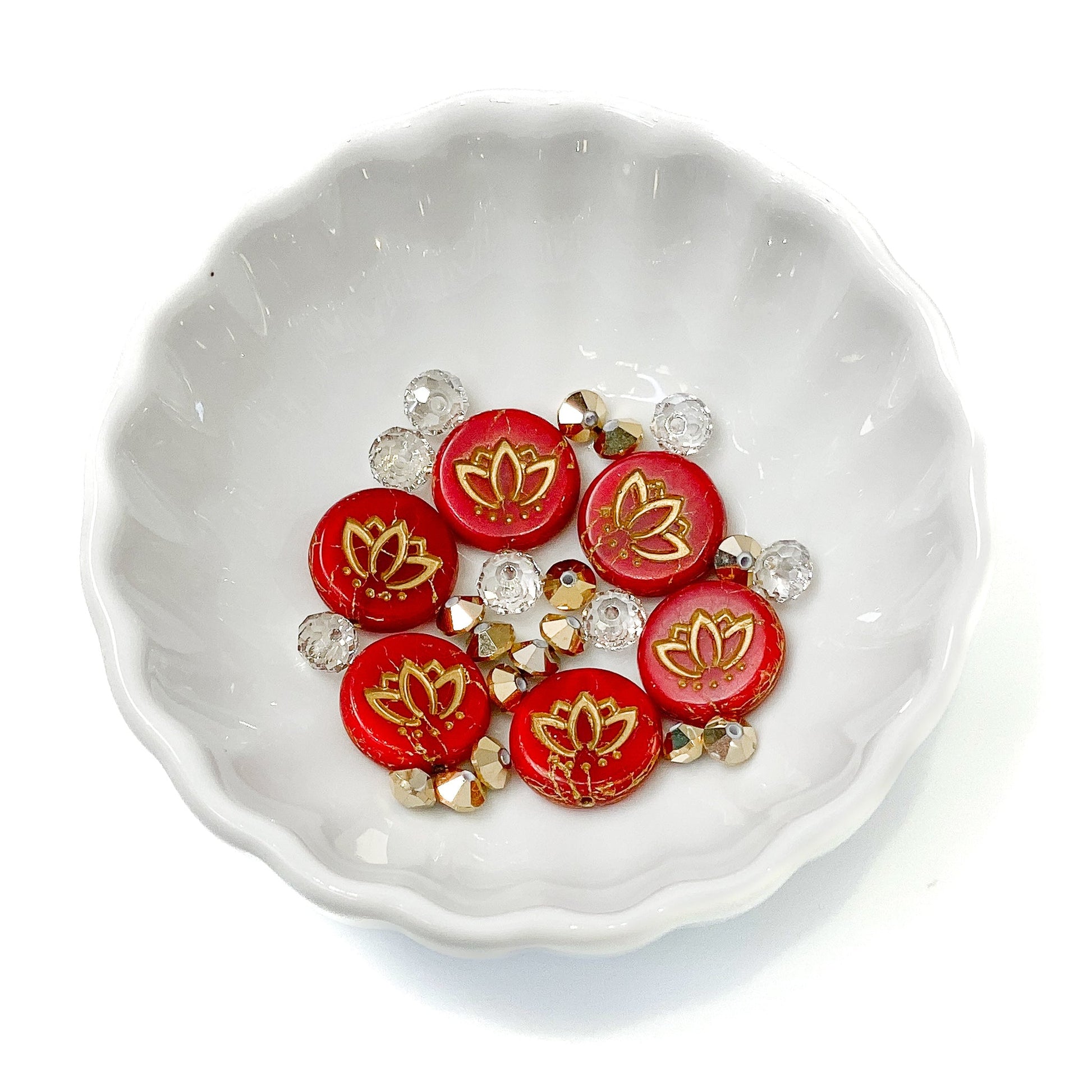 Lotus Coin & Swarovski Crystal Mix - 27 pcs.