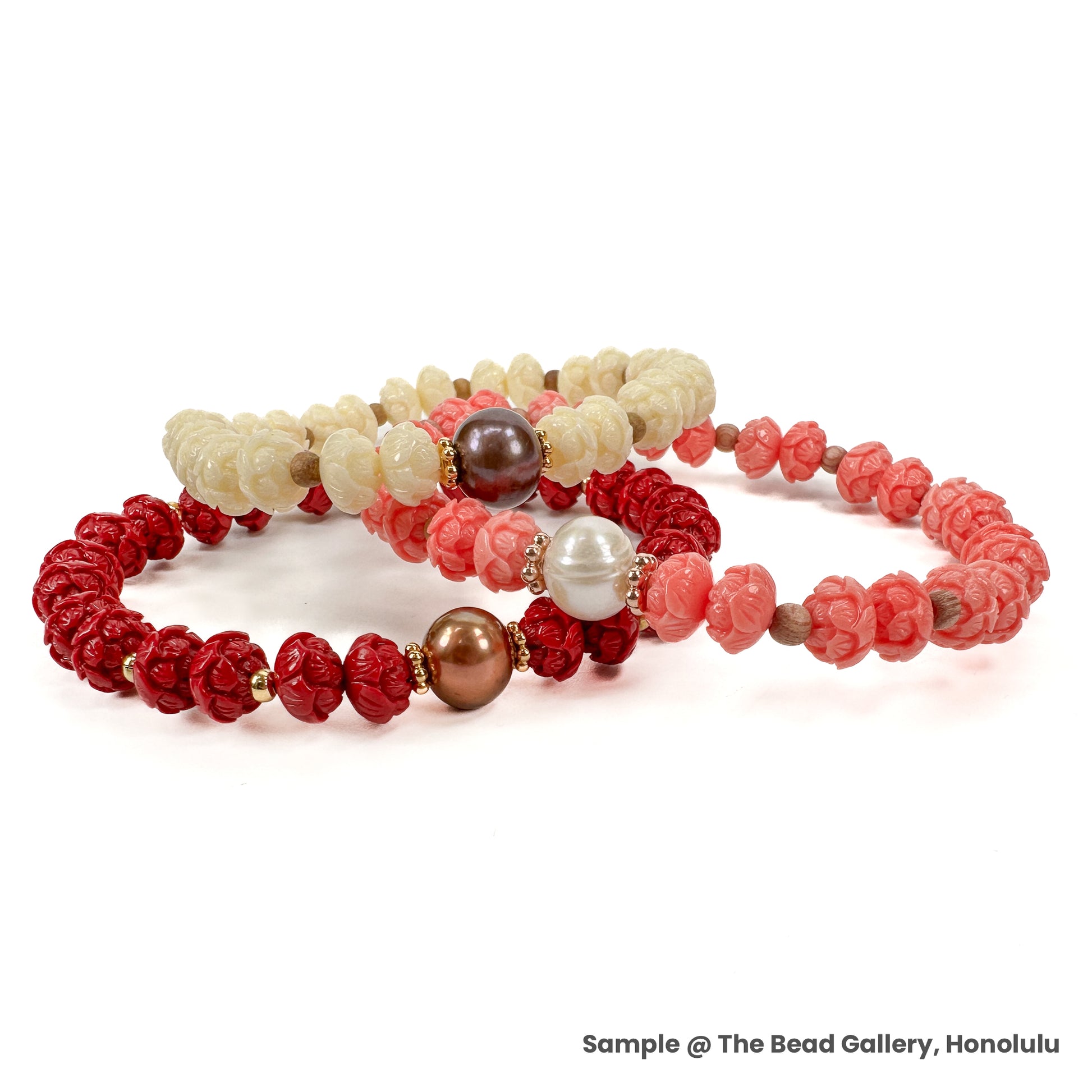 Lotus Flower 8x5mm Resin Rondelle Bead (8 pc/P3343)-The Bead Gallery Honolulu