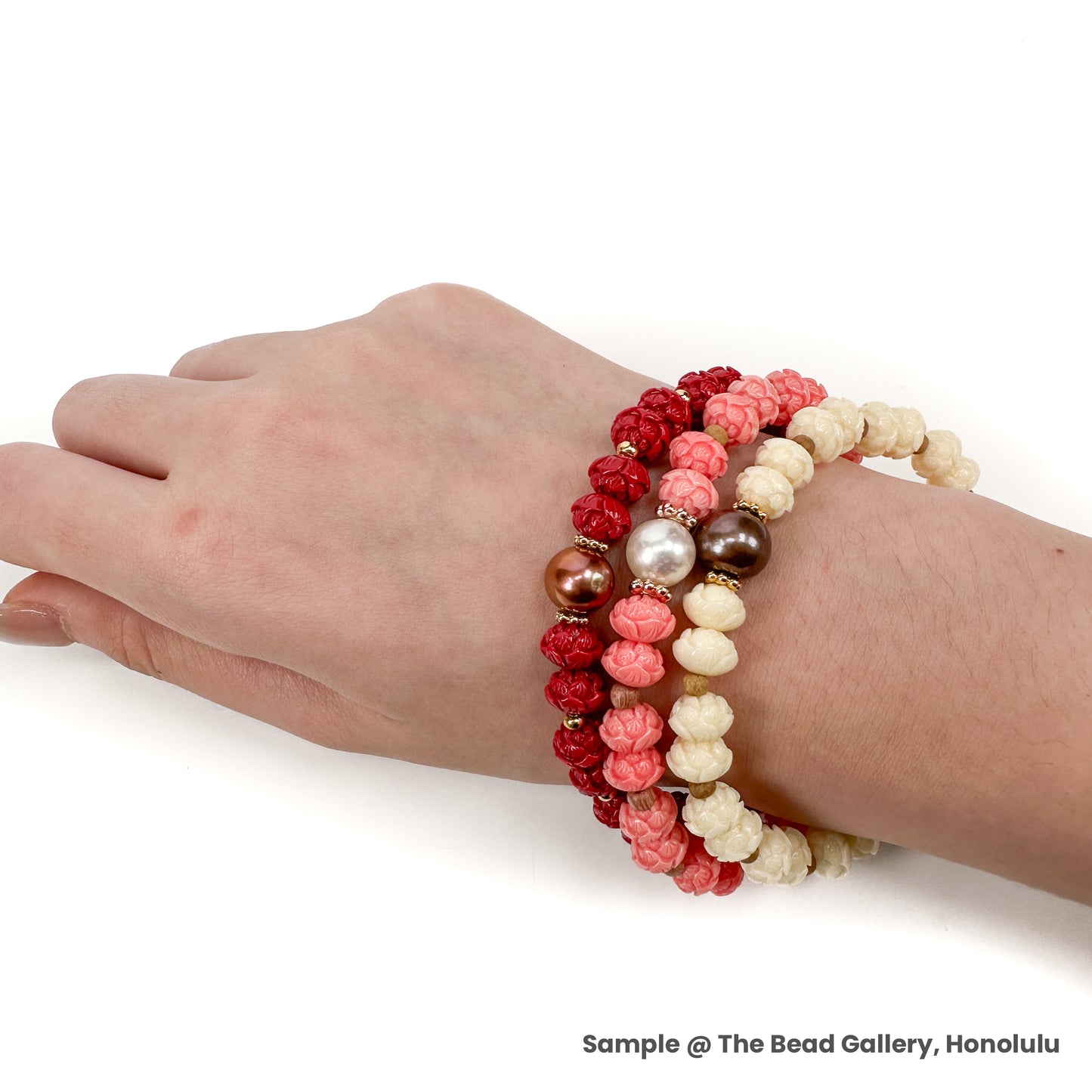 Lotus Flower 8x5mm Resin Rondelle Bead (8 pc/P3343)-The Bead Gallery Honolulu