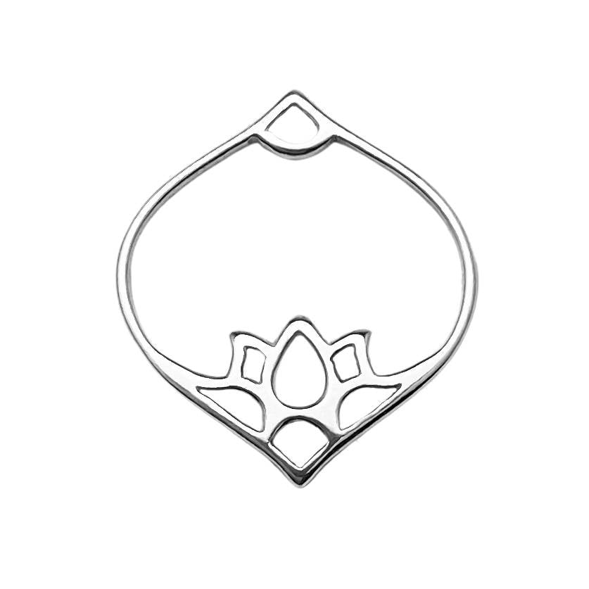 Lotus Lamp Link Charm (3 Metal Options) - 1 pc.-The Bead Gallery Honolulu