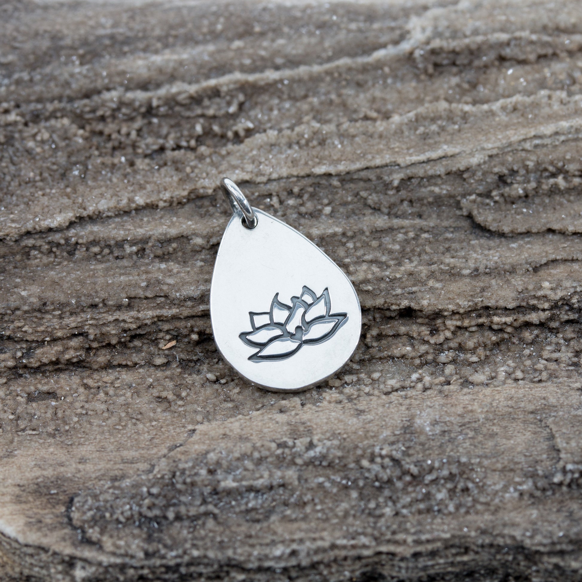 Lotus Teardrop Charm - A Bead Gallery Exclusive