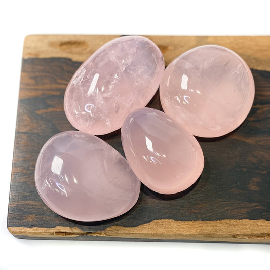 Madagascar Rose Quartz Large Palm Stone - 1 pc.