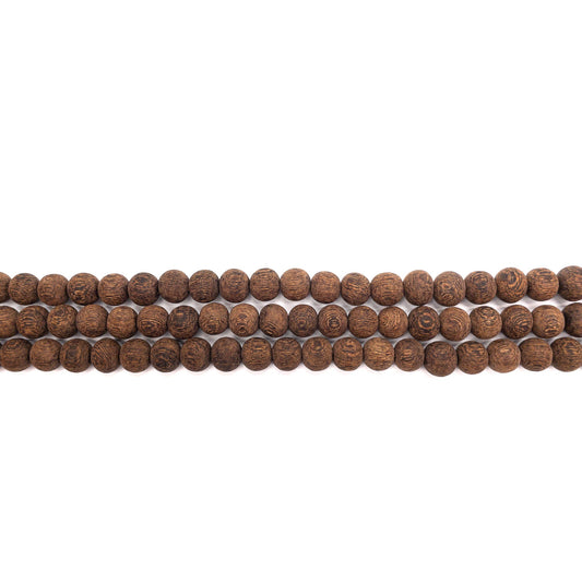 Madre de Cacao Wood Matte Finish 10mm Round Bead - 16" Strand