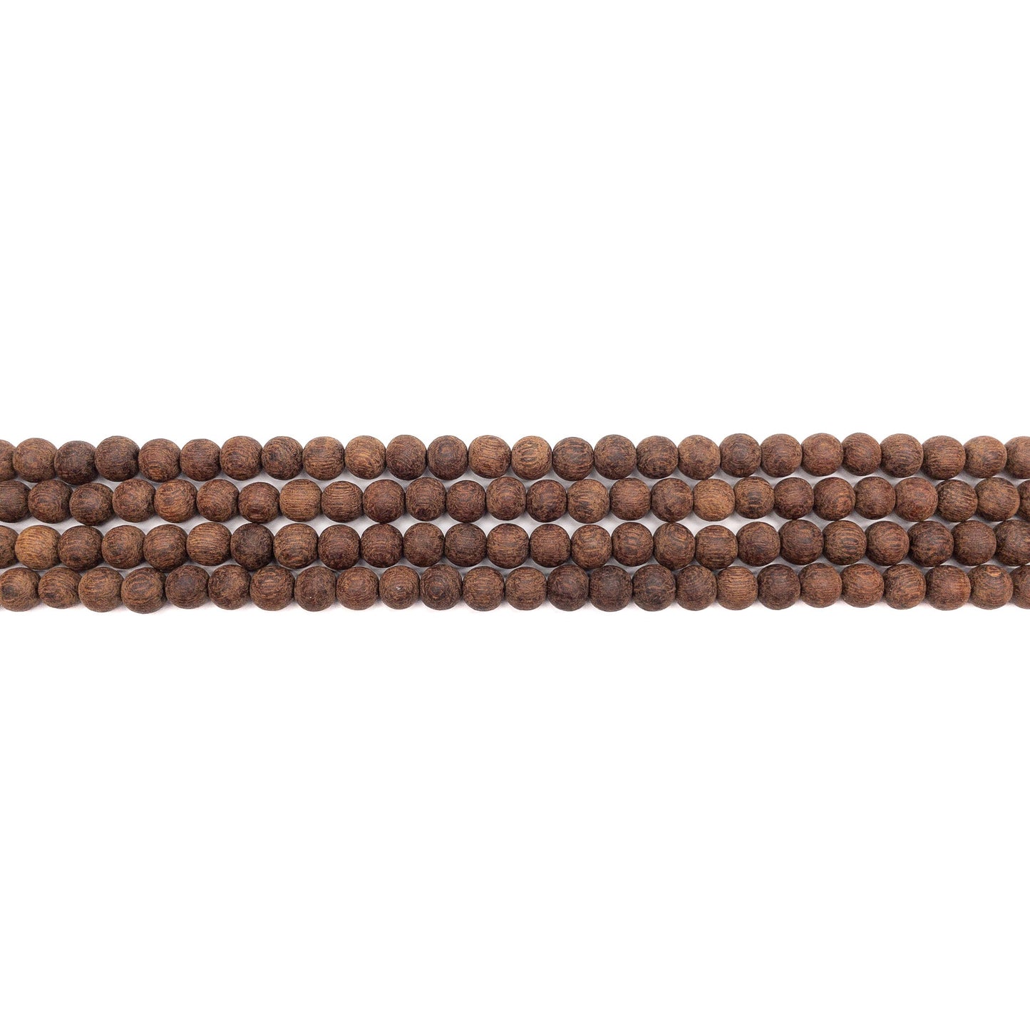 Madre de Cacao Wood Matte Finish 8mm Round Bead - 16" Strand